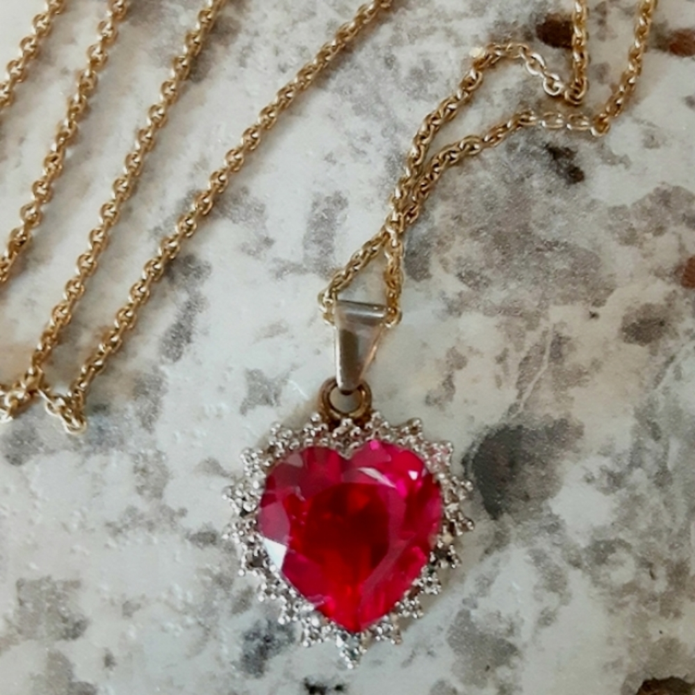 Heart Ruby Necklace - image 5